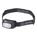 Extol - Linterna frontal LED LED/5W/1000 mAh/3,7V IPX5 negro