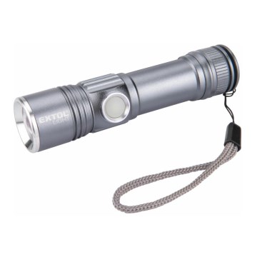 Extol - Linterna LED recargable LED/2000 mAh/3,7 V cromo mate