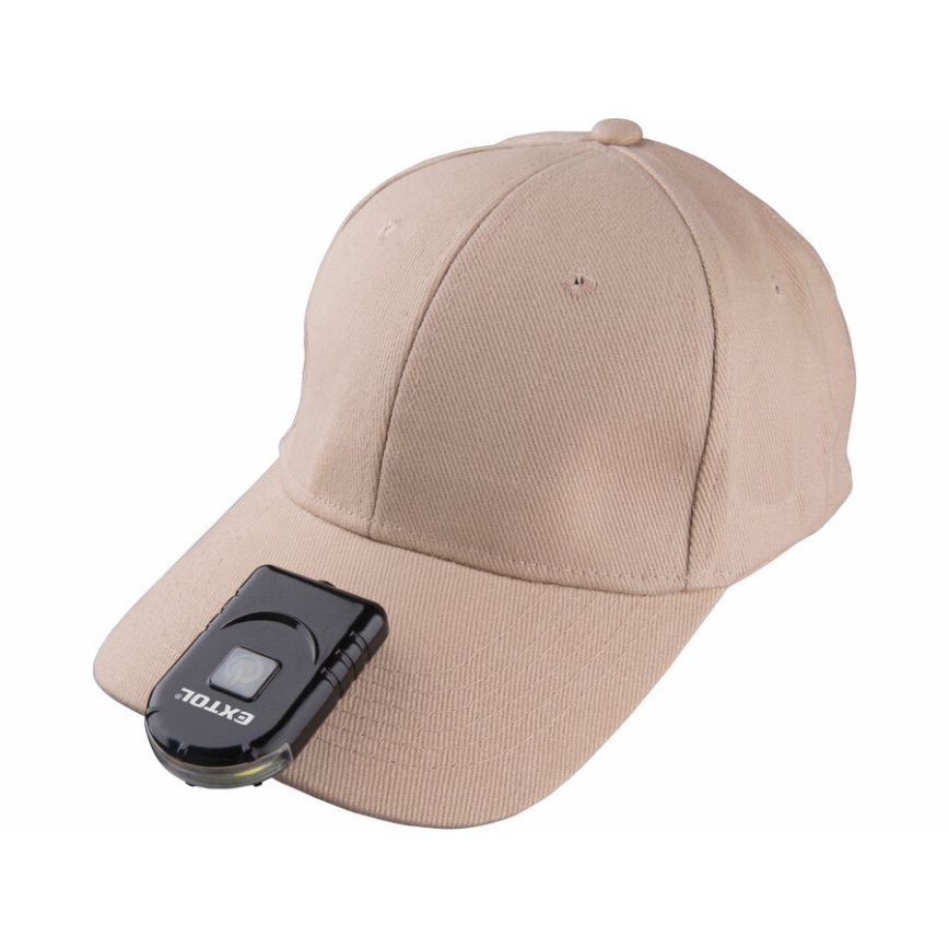 Extol - Linterna LED recargable para gorra con clip LED/500 mAh