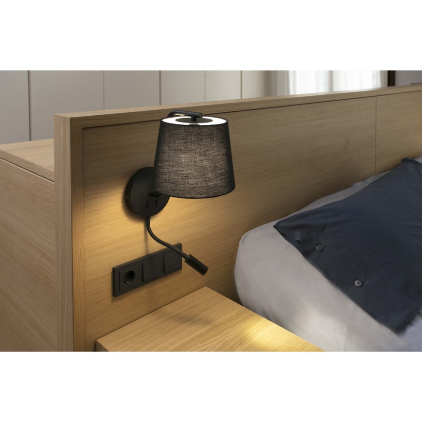 FARO 29330 - Aplique de pared LED BERNI 1xE27/20W/230V + LED/3W