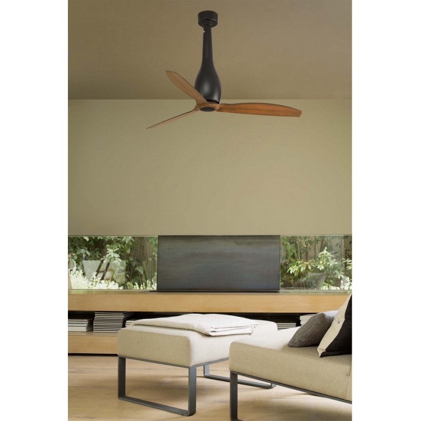 FARO 32004 - Ventilador de techo ETERFAN negro/marrón Ø 128 cm + mando a distancia