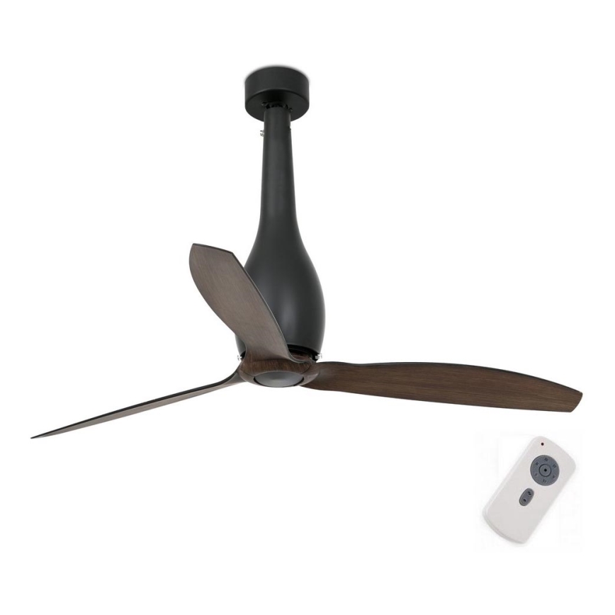FARO 32004 - Ventilador de techo ETERFAN negro/marrón Ø 128 cm + mando a distancia