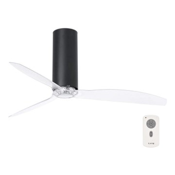 FARO 32036 - Ventilador de techo TUBE FAN negro/transparente Ø 128 cm + mando a distancia