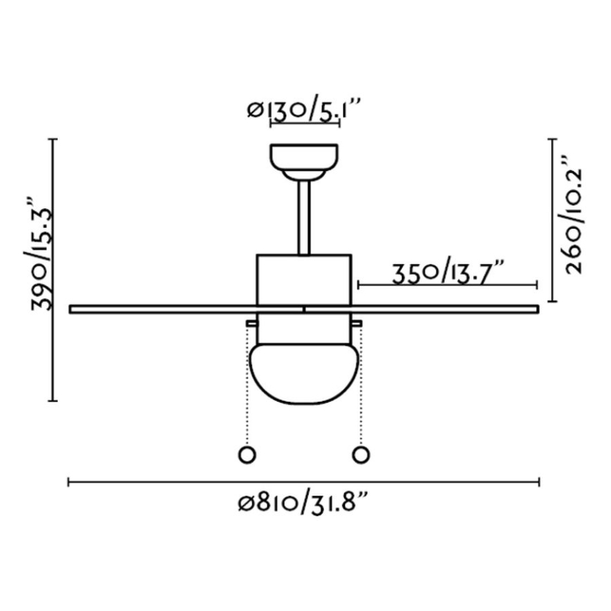 FARO 33180 - Ventilador de techo PALAO 1xE14/40W/230V