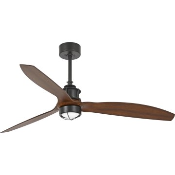 FARO 33395WT1N - Ventilador de techo LED regulable JUST FAN M LED/16W/230V Ø 128 cm marrón/negro Wi-Fi Tuya + mando a distancia