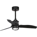 FARO 33424WT1N - Ventilador de techo LED regulable JUST FAN S LED/16W/230V Ø 81 cm negro Wi-Fi Tuya + mando a distancia