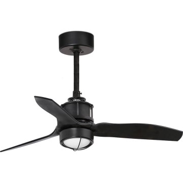 FARO 33424WT1N - Ventilador de techo LED regulable JUST FAN S LED/16W/230V Ø 81 cm negro Wi-Fi Tuya + mando a distancia