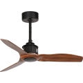 FARO 33425WT - Ventilador de techo JUST FAN S Ø 81 cm marrón/negro Wi‑Fi Tuya + mando a distancia