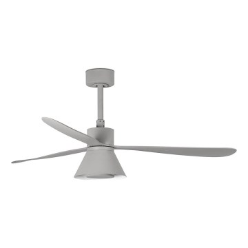 FARO 33762WT-24 - Ventilador de techo LED regulable AMELIA L CONE LED/20W/230V 2700/3500/5000K gris Ø 132 cm Wi-Fi Tuya + mando a distancia