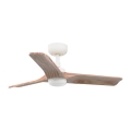 FARO 33805-1TW - Ventilador de techo regulable HEYWOOD S con LED/10W/230V 2700/3000/4000K acabado madera/blanco Ø 90 cm + mando a distancia