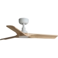 FARO 33805WT - Ventilador de techo HEYWOOD S madera/blanco Ø 90 cm Wi-Fi Tuya + mando a distancia