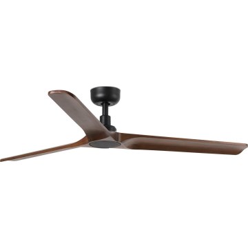FARO 33809WT - Ventilador de techo HEYWOOD L madera/negro Ø 132 cm Wi-Fi Tuya + mando a distancia