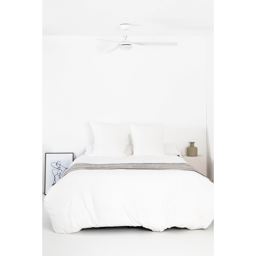 FARO 33814WT-20 - Ventilador de techo LED regulable PUNT M LED/18W/230V 2700/3000/4000K blanco, diámetro 132 cm, Wi-Fi Tuya + mando a distancia