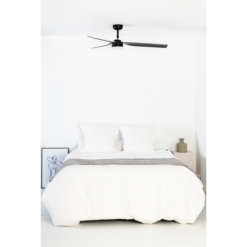 FARO 33815WT-21 - Ventilador de techo LED regulable PUNT M LED/18W/230V 3000/4200/6500K negro diá. 132 cm Wi-Fi Tuya + control remoto