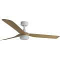 FARO 33816WT-20 - Ventilador de techo LED regulable PUNT M LED/18W/230V marrón/blanco Ø 132 cm Wi-Fi Tuya + control remoto