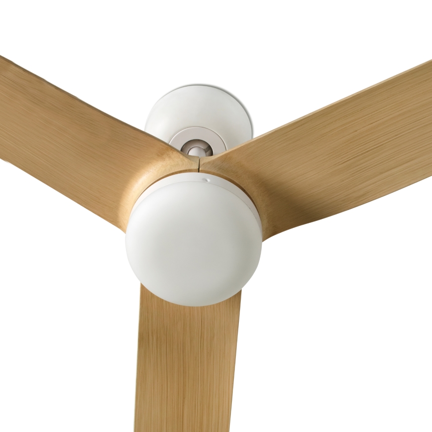 FARO 33816WT1S - Ventilador de techo LED regulable PUNT M LED/18W/230V 2700/3000/4000K diámetro 132 cm beige/blanco Wi-Fi Tuya + mando a distancia