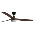 FARO 33817WT-21 - Ventilador de techo LED regulable PUNT M LED/18W/230V marrón/negro Ø 132 cm Wi-Fi Tuya + mando a distancia