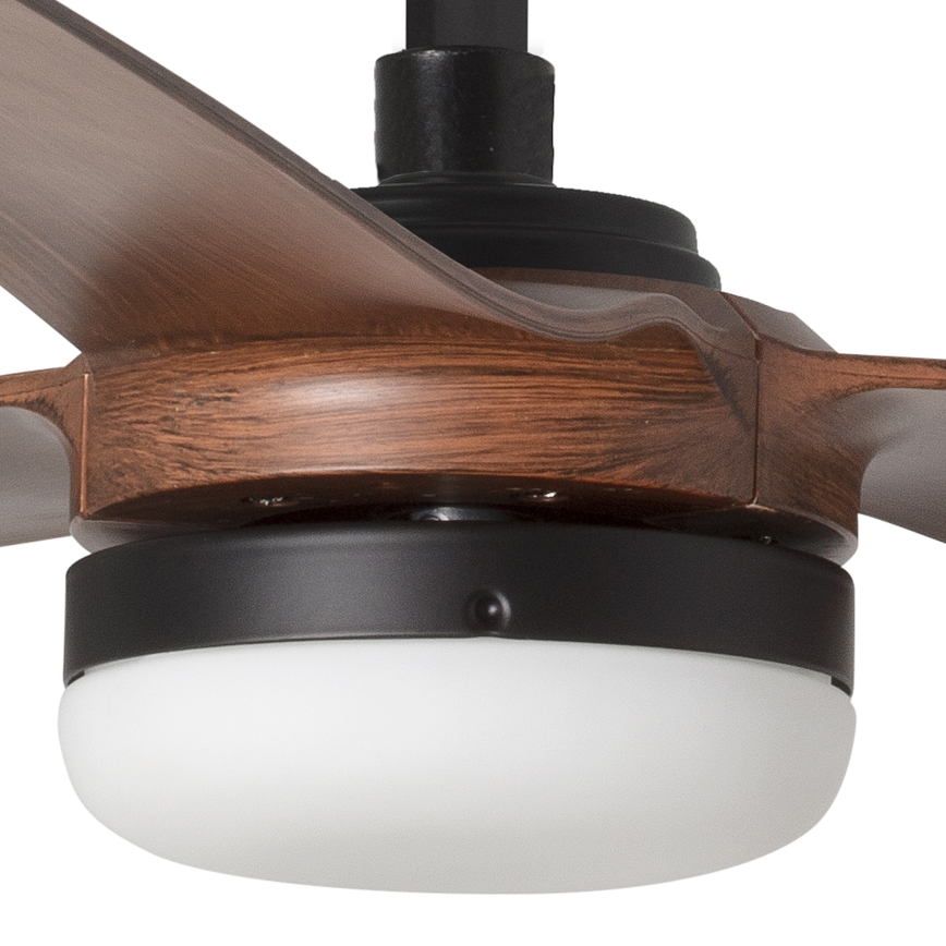 FARO 33817WT-21 - Ventilador de techo LED regulable PUNT M LED/18W/230V marrón/negro Ø 132 cm Wi-Fi Tuya + mando a distancia