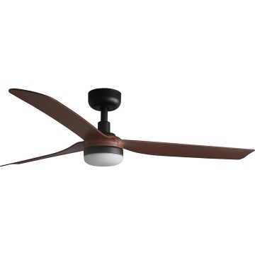 FARO 33817WT1S - Ventilador de techo LED regulable PUNT M LED/18W/230V 2700/3000/4000K diámetro 132 cm marrón/negro Wi-Fi Tuya + mando a distancia