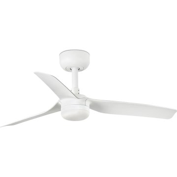 FARO 33820WT-1TW - Ventilador de techo LED regulable MINI PUNT S LED/10W/230V 2700/4000/6000K blanco diá. 90 cm Wi-Fi Tuya + control remoto