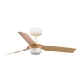 FARO 33821-1TW - Ventilador de techo regulable MINI PUNT S LED/10W 2700/3000/4000K madera/blanco Ø 90 cm + mando a distancia