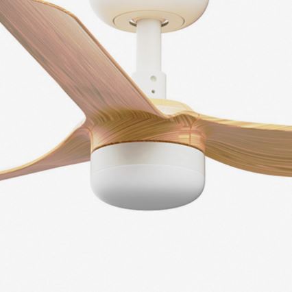 FARO 33821-1TW - Ventilador de techo regulable MINI PUNT S LED/10W 2700/3000/4000K madera/blanco Ø 90 cm + mando a distancia