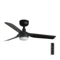 FARO 33822-1TW - Ventilador de techo LED regulable MINI PUNT con LED/10W 2700/3000/4000K negro Ø 90 cm + mando a distancia