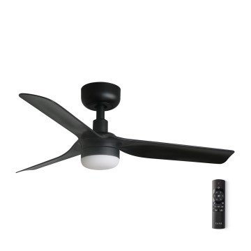 FARO 33822-1TW - Ventilador de techo LED regulable MINI PUNT con LED/10W 2700/3000/4000K negro Ø 90 cm + mando a distancia