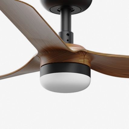FARO 33823WT-1TW - Ventilador de techo LED regulable MINI PUNT S LED/10W/230V 2700/4000/6000K marrón/negro diá. 90 cm Wi-Fi Tuya + control remoto