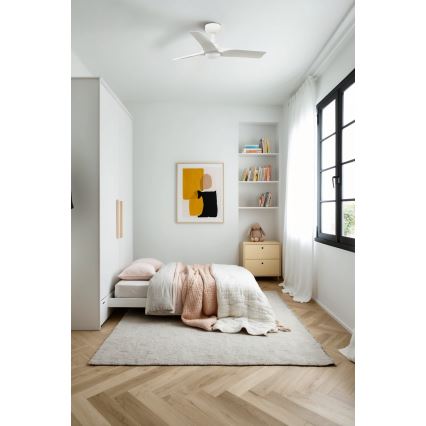 FARO 33824-1TW - Ventilador de techo regulable HEY S LED/10W/230V 2700/3000/4000K blanco Ø 90 cm + control remoto