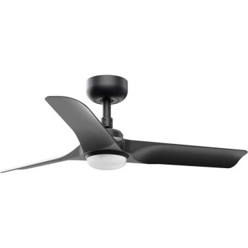 FARO 33825WT1S - Ventilador de techo LED regulable HEY S LED/10W/230V 2700/3000/4000K Ø 90 cm negro Wi-Fi Tuya + mando a distancia
