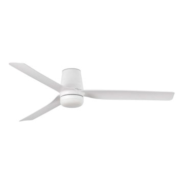 FARO 33828WT1S - Ventilador de techo LED regulable PUNT TUB M LED/18W/230V 2700/3000/4000K diámetro 132 cm blanco Wi-Fi Tuya + mando a distancia