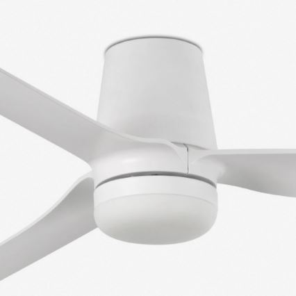 FARO 33828WT1S - Ventilador de techo LED regulable PUNT TUB M LED/18W/230V 2700/3000/4000K diámetro 132 cm blanco Wi-Fi Tuya + mando a distancia