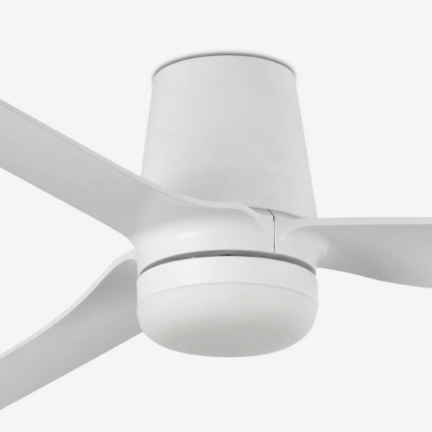 FARO 33828WT1S - Ventilador de techo LED regulable PUNT TUB M LED/18W/230V 2700/3000/4000K diámetro 132 cm blanco Wi-Fi Tuya + mando a distancia