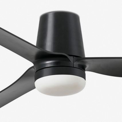FARO 33830WT-1TW - Ventilador de techo LED regulable PUNT TUB M LED/18W/230V 3000/4200/6500K negro diá. 132 cm Wi-Fi Tuya + control remoto
