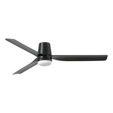 FARO 33830WT1S - Ventilador de techo LED regulable PUNT TUB M LED/18W/230V 2700/3000/4000K diámetro 132 cm negro Wi-Fi Tuya + control remoto