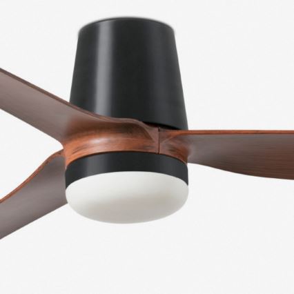 FARO 33831-1TW - Ventilador de techo LED regulable PUNT TUB M LED/18W/230V 2700/3000/4000K diámetro 130 cm marrón/negro + mando a distancia