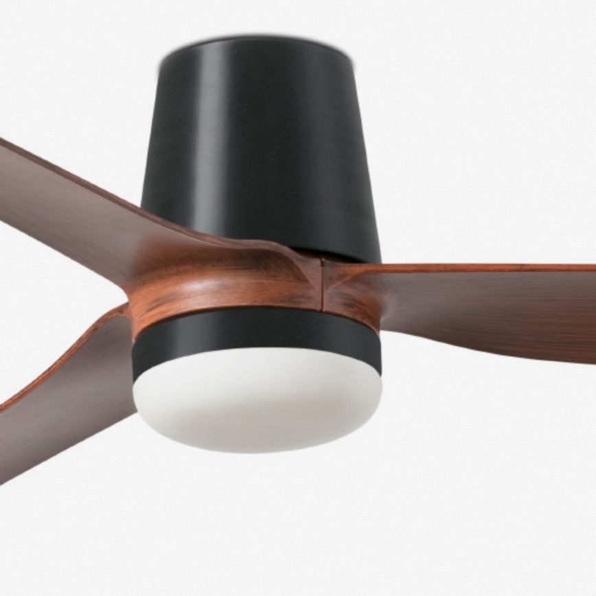 FARO 33831-1TW - Ventilador de techo LED regulable PUNT TUB M LED/18W/230V 2700/3000/4000K diámetro 130 cm marrón/negro + mando a distancia