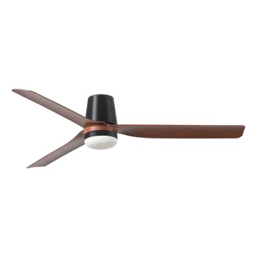 FARO 33831-1TW - Ventilador de techo LED regulable PUNT TUB M LED/18W/230V 2700/3000/4000K diámetro 130 cm marrón/negro + mando a distancia