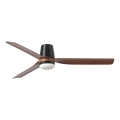 FARO 33831-1TW - Ventilador de techo LED regulable PUNT TUB M LED/18W/230V 3000/4200/6500K diá. 130 cm marrón/negro + control remoto