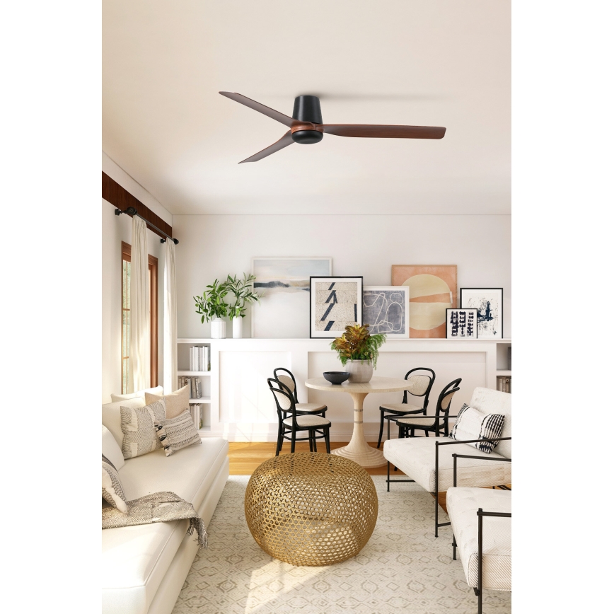 FARO 33831WT - Ventilador de techo PUNT TUB M marrón/negro diá. 132 cm Wi-Fi Tuya + control remoto