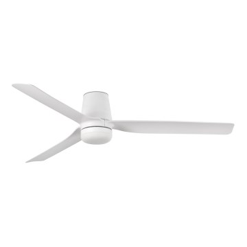 FARO 33832WT-1TW - Ventilador de techo LED regulable MINI PUNT TUB S LED/10W/230V 2700/4000/6000K blanco diá. 90 cm Wi-Fi Tuya + control remoto