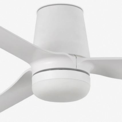 FARO 33832WT-1TW - Ventilador de techo LED regulable MINI PUNT TUB S LED/10W/230V 2700/4000/6000K blanco diá. 90 cm Wi-Fi Tuya + control remoto