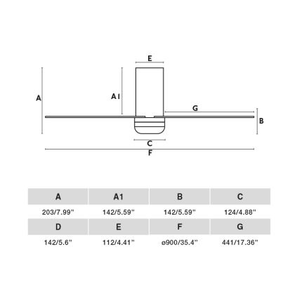 FARO 33833 - Ventilador de techo MINI PUNT TUB S marrón/blanco diá. 90 cm + control remoto