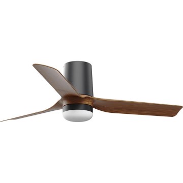 FARO 33835-1TW - Ventilador de techo LED regulable MINI PUNT TUB S LED/10W/230V 2700/4000/6000K diá. 90 cm marrón/negro + control remoto