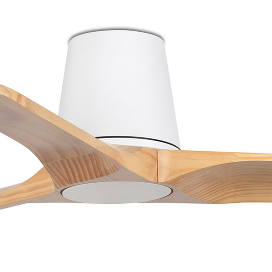 FARO 33836 - Ventilador de techo HEYWOOD TUB S pino/blanco Ø 90 cm + mando a distancia