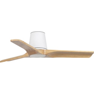 FARO 33836 - Ventilador de techo HEYWOOD TUB S pino/blanco Ø 90 cm + mando a distancia