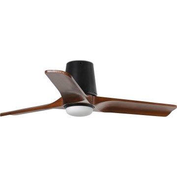 FARO 33837-1TW - Ventilador de techo LED regulable HEYWOOD TUB S LED/10W/230V 2700/4000/6000K pino/negro Ø 90 cm + mando a distancia