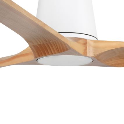 FARO 33838 - Ventilador de techo HEYWOOD TUB L pino/blanco Ø 132 cm + mando a distancia