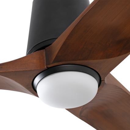 FARO 33839-1TW - Ventilador de techo LED regulable HEYWOOD TUB L LED/10W/230V 2700/4000/6000K pino/negro Ø 132 cm + mando a distancia